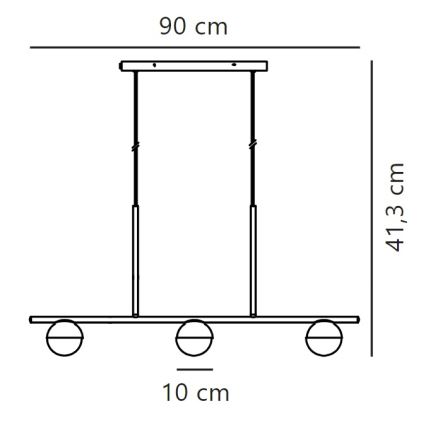 Nordlux - Pendel CONTINA 3xG9/5W/230V sort