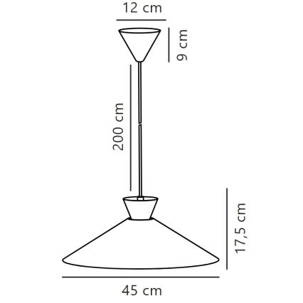 Nordlux - Pendel DIAL 1xE27/40W/230V diameter 45 cm grå