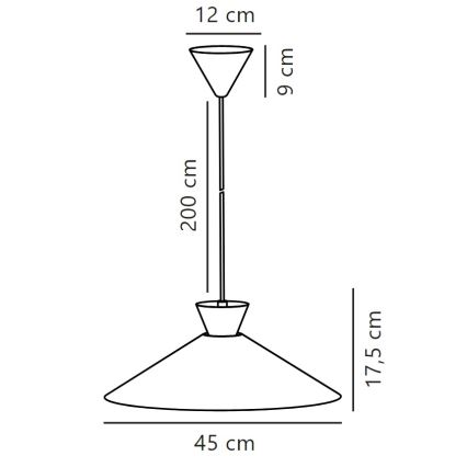 Nordlux - Pendel DIAL 1xE27/40W/230V diameter 45 cm sort