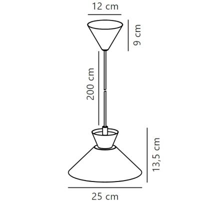 Nordlux - Pendel DIAL 1xE27/40W/230V diameter 25 cm grå