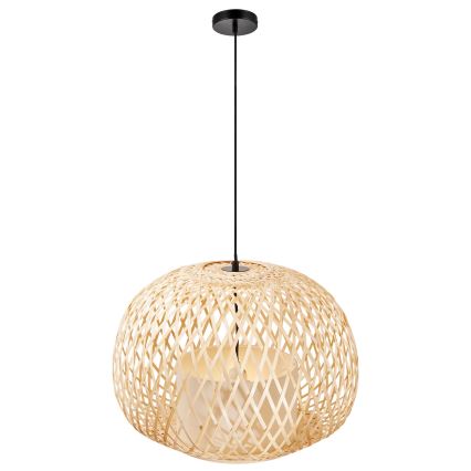 Nordlux - Pendel HISOKA 1xE27/40W/230V sort/bambus