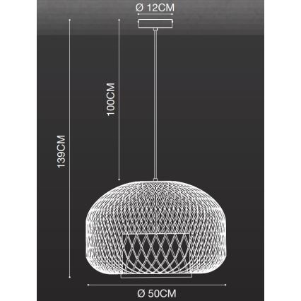 Nordlux - Pendel HISOKA 1xE27/40W/230V sort/bambus