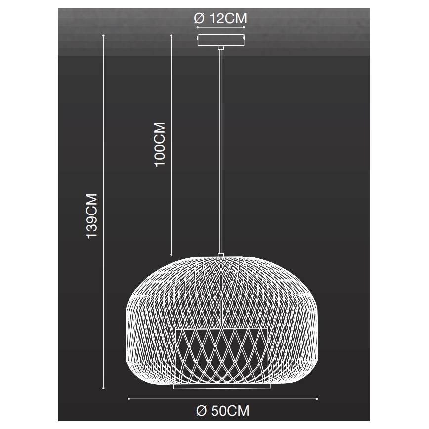 Nordlux - Pendel HISOKA 1xE27/40W/230V sort/bambus