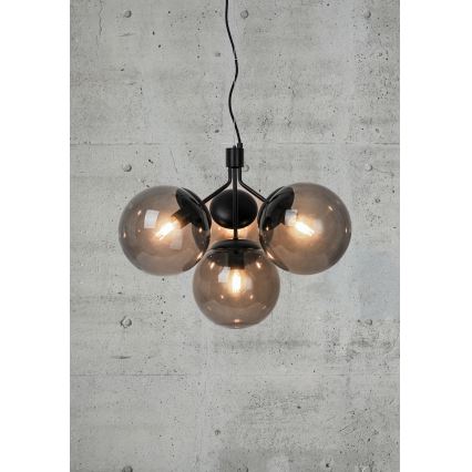 Nordlux - Pendel IVONA 4xE27/28W/230V sort