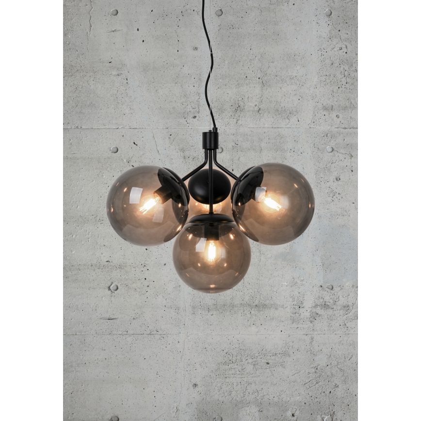Nordlux - Pendel IVONA 4xE27/28W/230V sort
