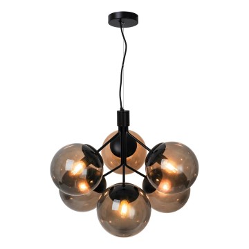 Nordlux - Pendel IVONA 6xE27/28W/230V sort