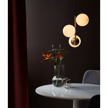 Nordlux - Pendel LILLY 3xE14/40W/230V guldfarvet