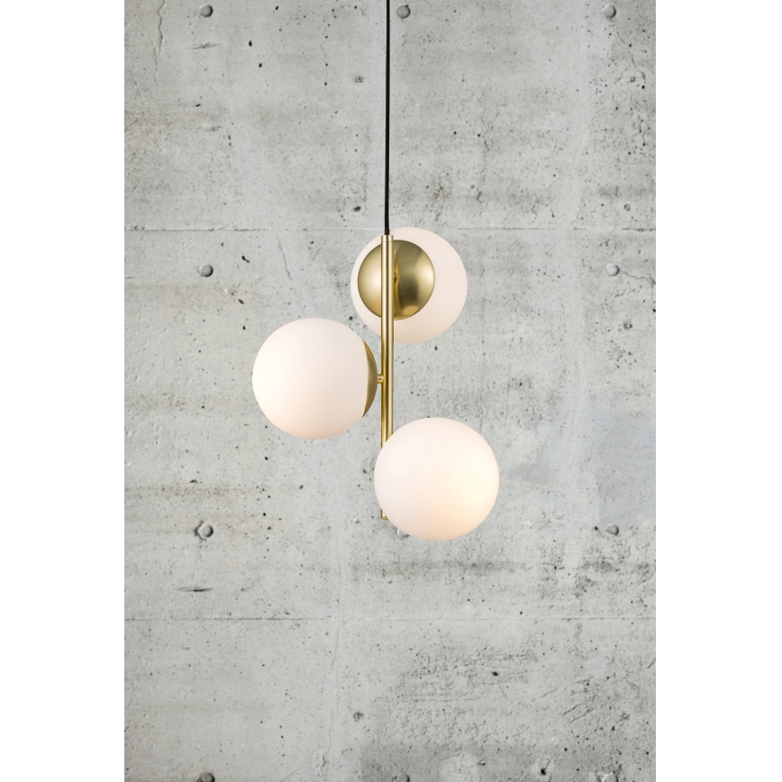 Nordlux - Pendel LILLY 3xE14/40W/230V guldfarvet