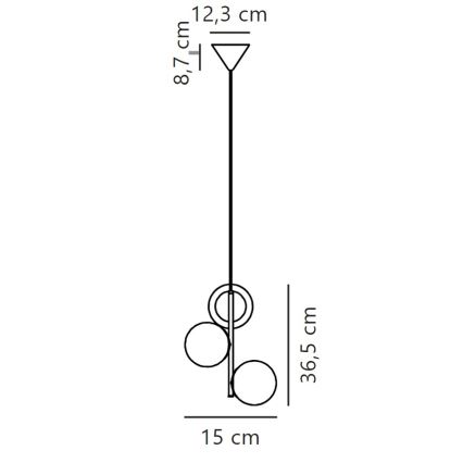 Nordlux - Pendel LILLY 3xE14/40W/230V guldfarvet