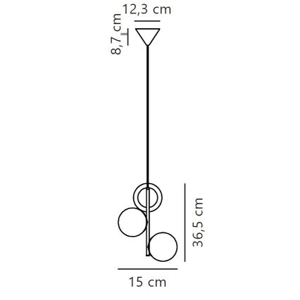 Nordlux - Pendel LILLY 3xE14/40W/230V sort