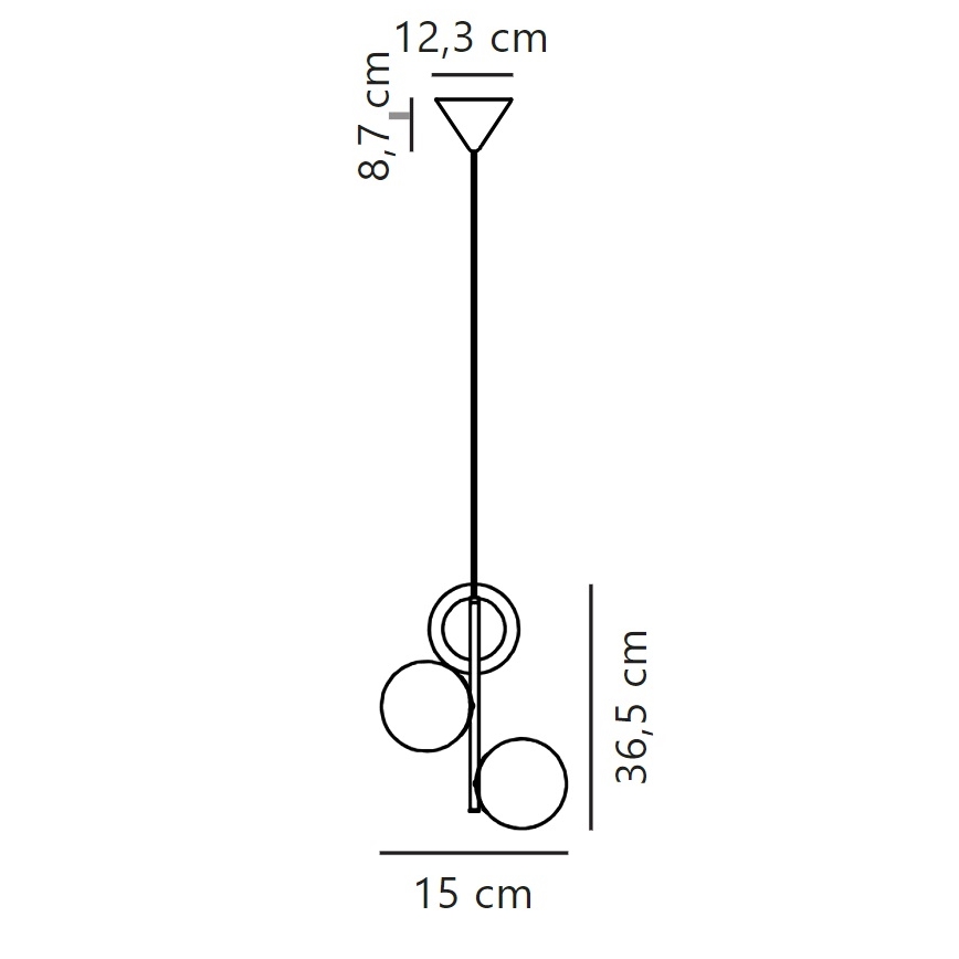 Nordlux - Pendel LILLY 3xE14/40W/230V sort