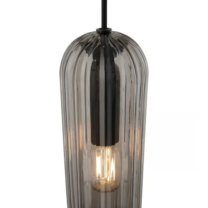 Nordlux - Pendel med kabel MIELLA 1xE27/25W/230V røgfarvet