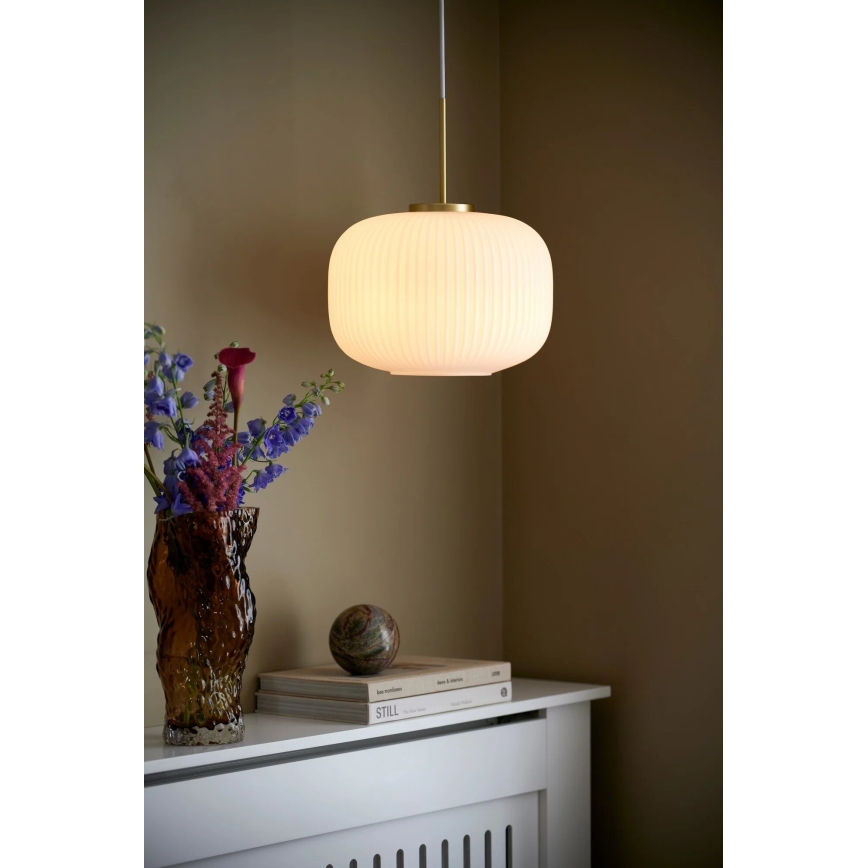 Nordlux - Pendel MILFORD 1xE27/40W/230V diameter 30 cm hvid