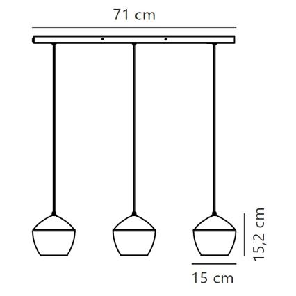 Nordlux - Pendel ORBIFORM 3xE14/25W/230V sort/grå
