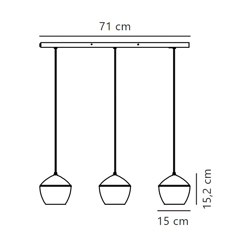 Nordlux - Pendel ORBIFORM 3xE14/25W/230V sort/grå