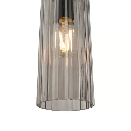 Nordlux - Pendel på kabel MIELLA 3xE27/25W/230V sort/røget
