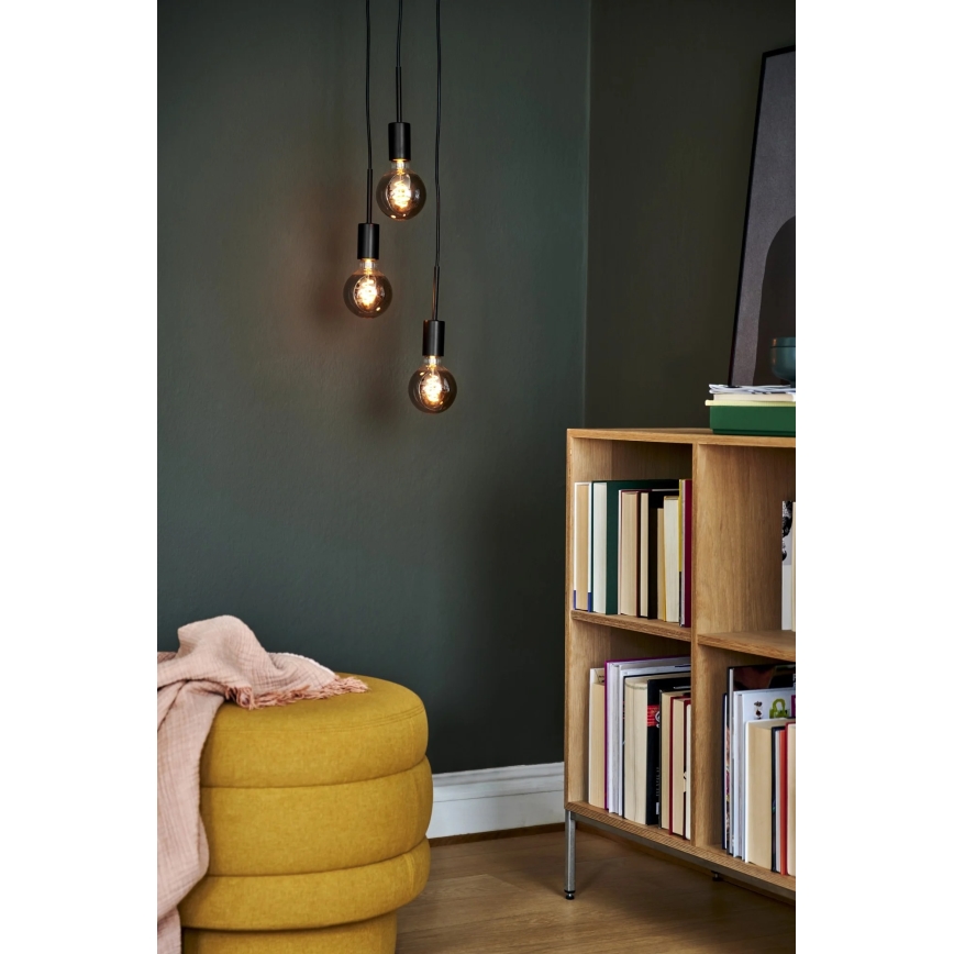 Nordlux - Pendel på kabel PACO 3xE27/25W/230V sort