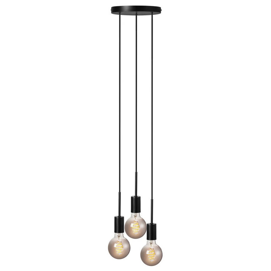 Nordlux - Pendel på kabel PACO 3xE27/25W/230V sort