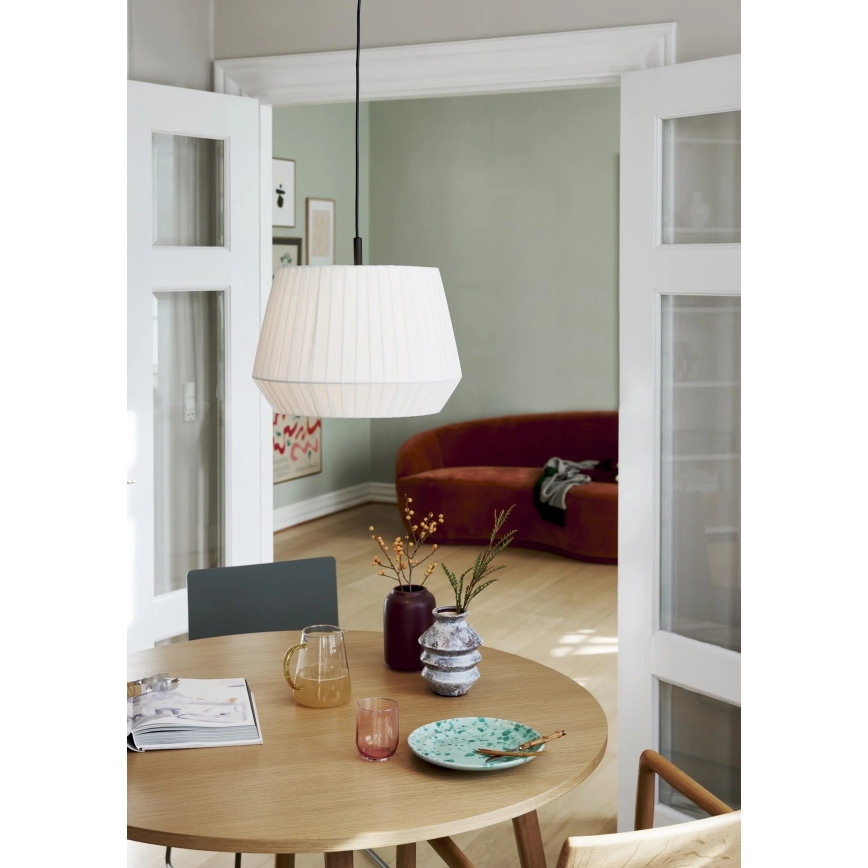 Nordlux - Pendel på ledning DICTE 1xE27/60W/230V Ø40 cm hvid