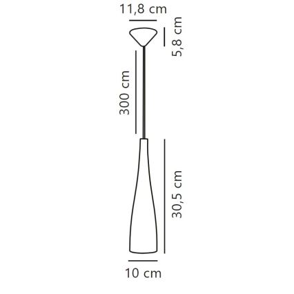 Nordlux - Pendel på ledning EMBLA 1xE27/40W/230V røgfarvet/sort
