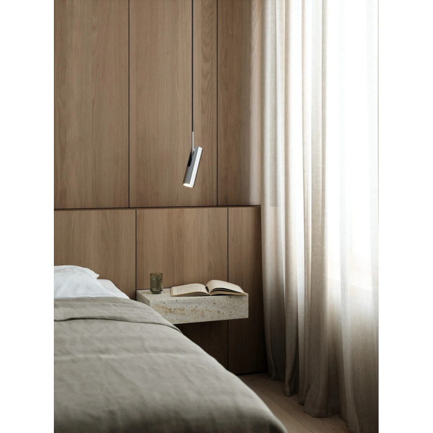 Nordlux - Pendel på ledning MIB 1xGU10/20W/230V blank krom