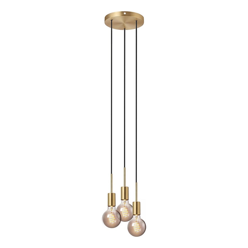 Nordlux - Pendel på ledning PACO 3xE27/25W/230V messing