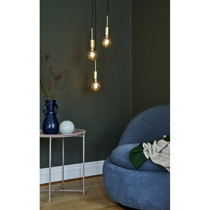 Nordlux - Pendel på ledning PACO 3xE27/25W/230V messing