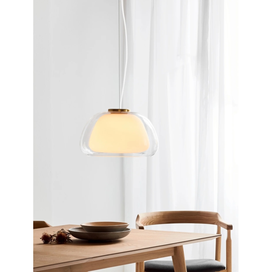 Nordlux - Pendel på wire JELLY 1xE27/40W/230V hvid/gennemsigtig