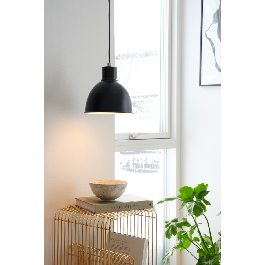 Nordlux - Pendel POP 1xE27/40W/230V sort/guldfarvet