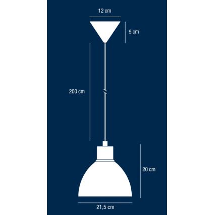 Nordlux - Pendel POP 1xE27/40W/230V sort/guldfarvet