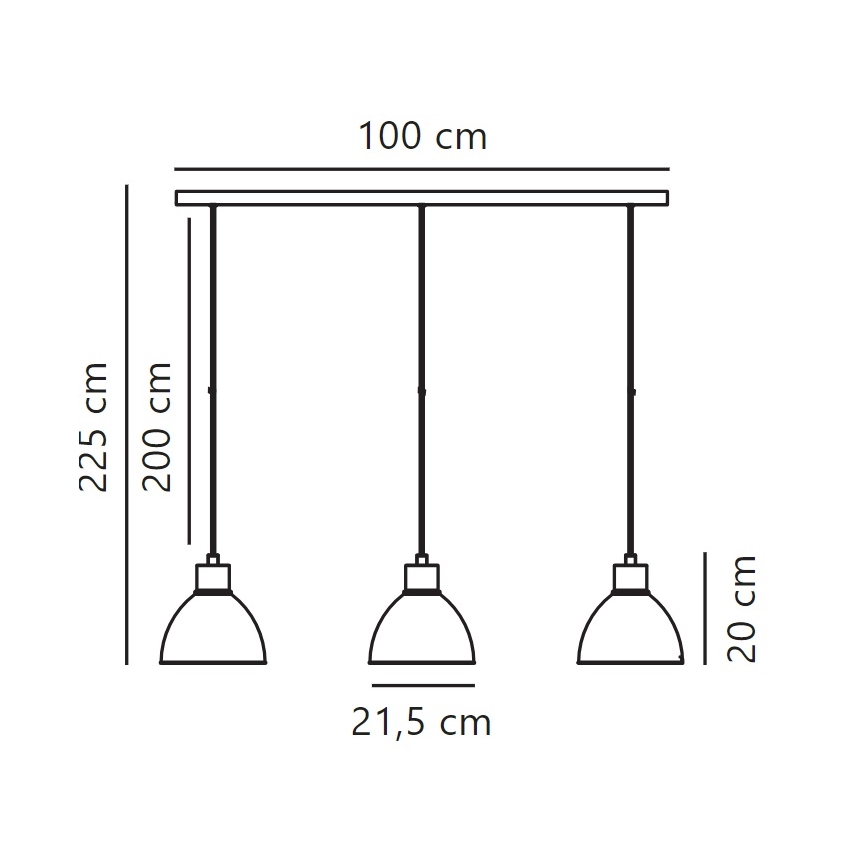 Nordlux - Pendel POP 3xE27/40W/230V sort/guldfarvet