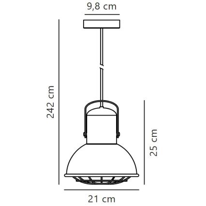 Nordlux - Pendel PORTER 1xE27/60W/230V