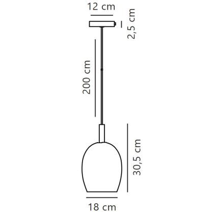 Nordlux - Pendel UMA 1xE27/40W/230V