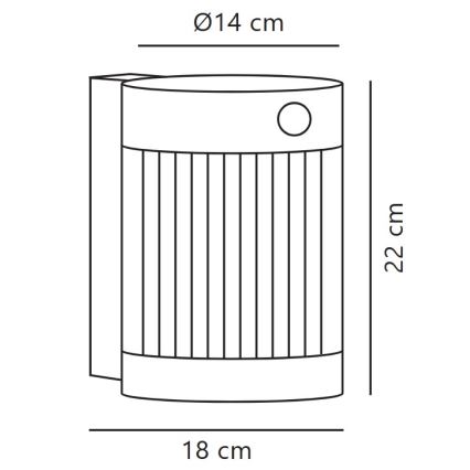 Nordlux - Soldrevet LED væglampe med sensor COUPAR LED/3,2W/5V 3000K IP44
