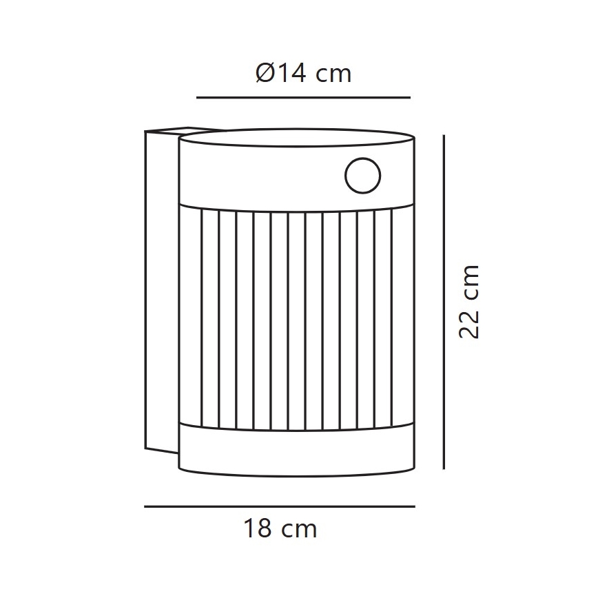 Nordlux - Soldrevet LED væglampe med sensor COUPAR LED/3,2W/5V 3000K IP44