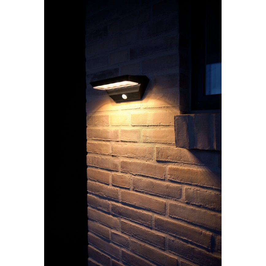 Nordlux - Soldrevet LED væglampe med sensor AGENA LED/5W/3,7V IP44 2200 mAh
