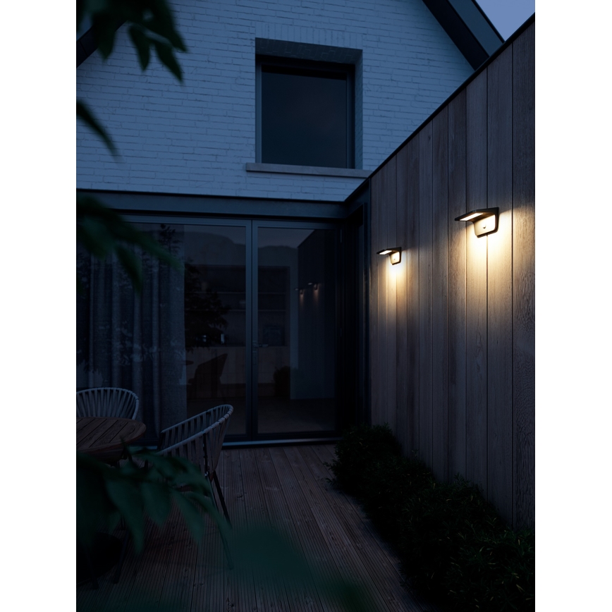 Nordlux - Soldrevet LED væglampe med sensor AGENA LED/5W/3,7V IP44 2200 mAh