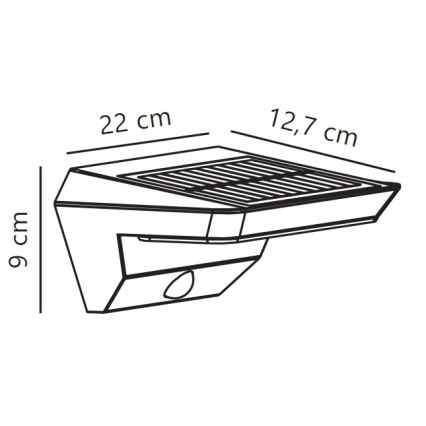 Nordlux - Soldrevet LED væglampe med sensor AGENA LED/5W/3,7V IP44 2200 mAh