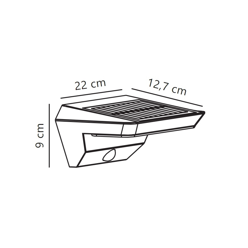 Nordlux - Soldrevet LED væglampe med sensor AGENA LED/5W/3,7V IP44 2200 mAh
