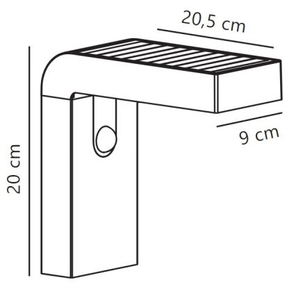 Nordlux - Soldrevet LED væglampe med sensor ALYA LED/5W/3,7V IP44 2200 mAh
