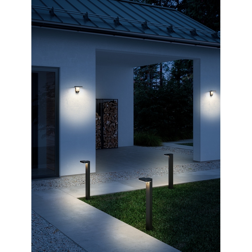 Nordlux - Soldrevet LED væglampe med sensor RICA LED/5W/3,7V IP44 2200 mAh kantet