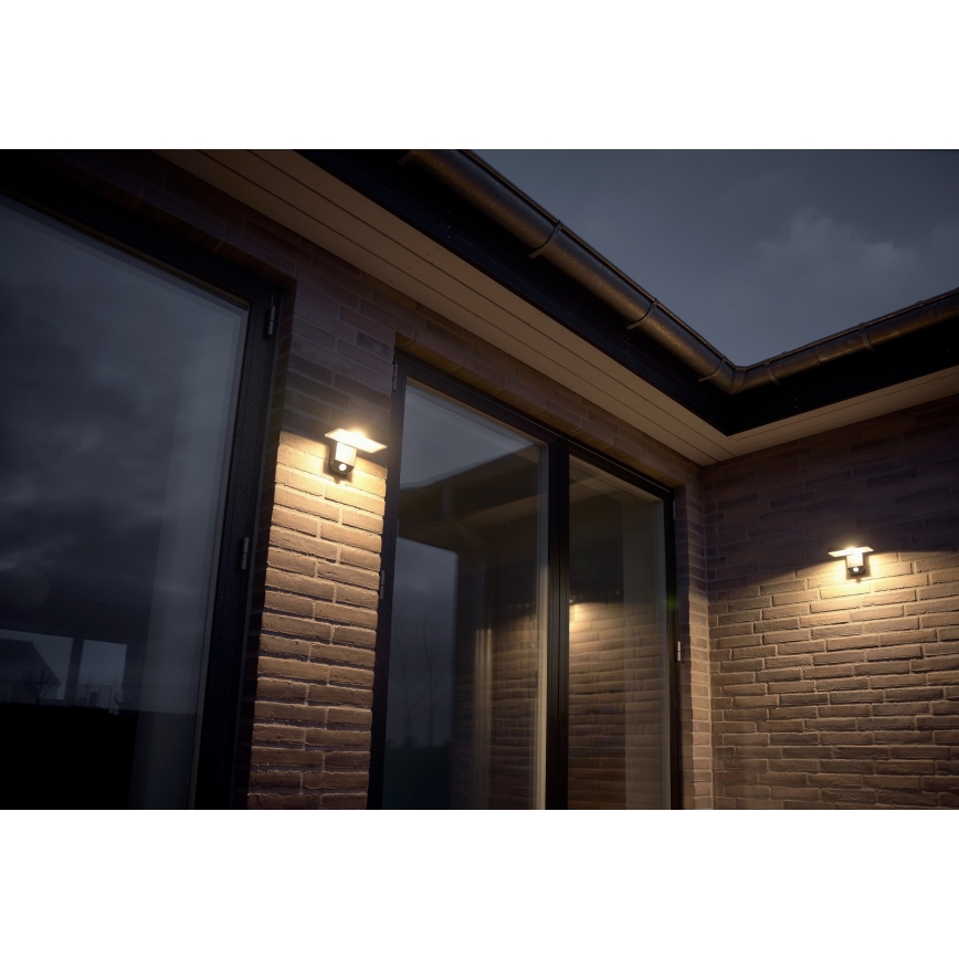 Nordlux - Soldrevet LED væglampe med sensor RICA LED/5W/3,7V IP44 2200 mAh kantet