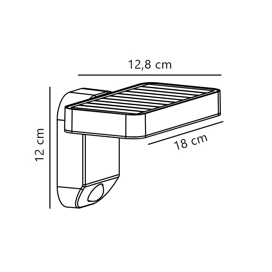 Nordlux - Soldrevet LED væglampe med sensor RICA LED/5W/3,7V IP44 2200 mAh kantet
