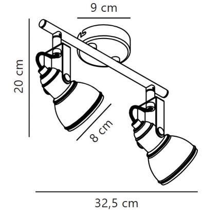 Nordlux - Spotlampe ASLAK 2xGU10/35W/230V hvid