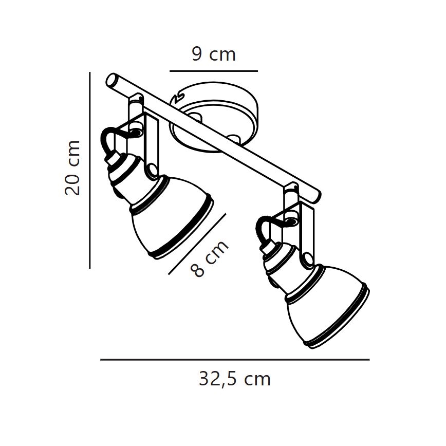Nordlux - Spotlampe ASLAK 2xGU10/35W/230V hvid