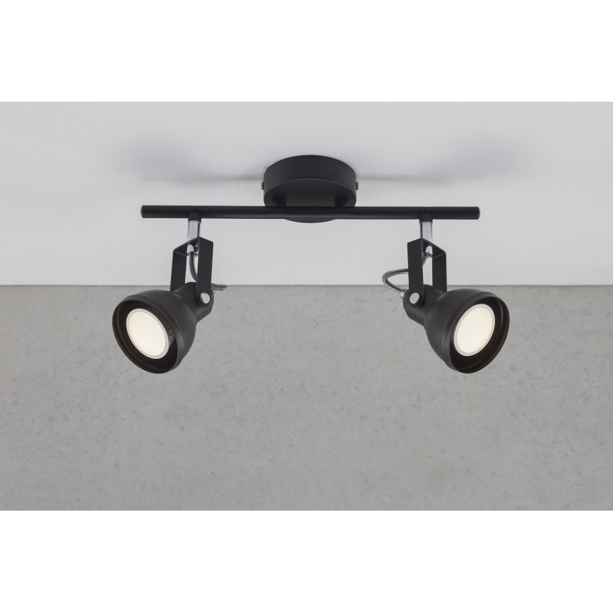 Nordlux - Spotlampe ASLAK 2xGU10/35W/230V sort