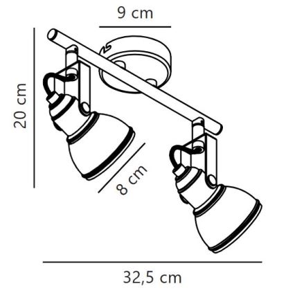 Nordlux - Spotlampe ASLAK 2xGU10/35W/230V sort