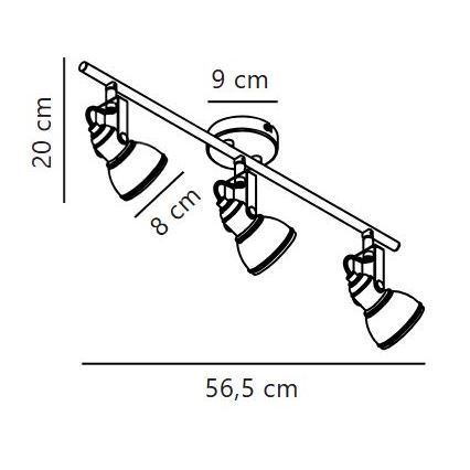 Nordlux - Spotlampe ASLAK 3xGU10/35W/230V