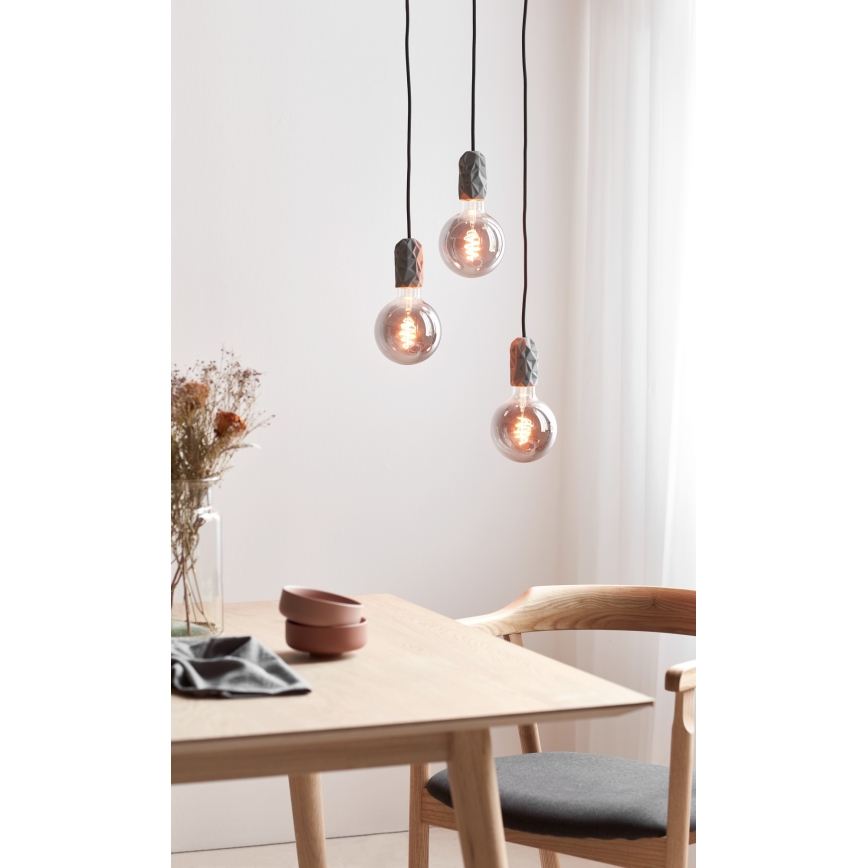 Nordlux - Strømkabel HANG 1xE27/40W/230V grå/sort