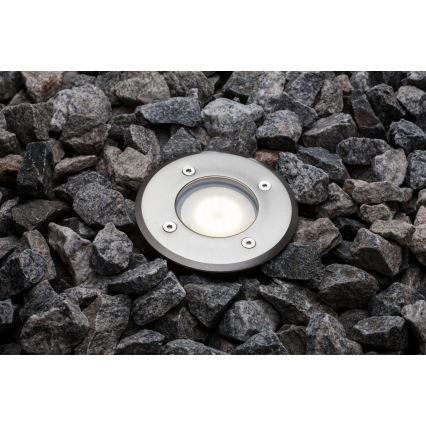 Nordlux - Udendørs indkørselslampe PATO 1xGU10/35W/230V IP65 mat krom rund